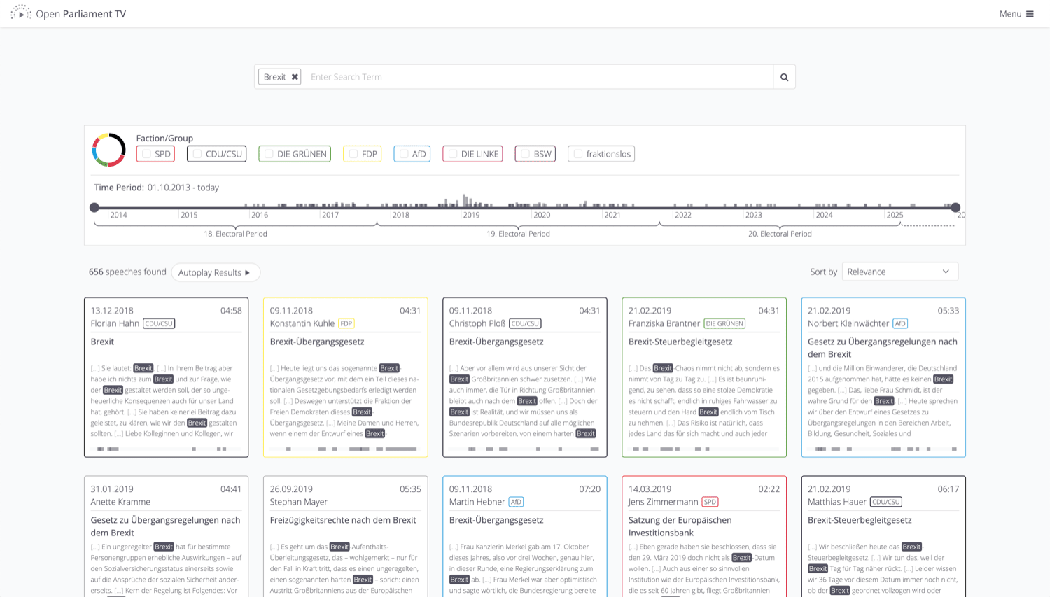 Open Parliament TV dashboard thumbnail